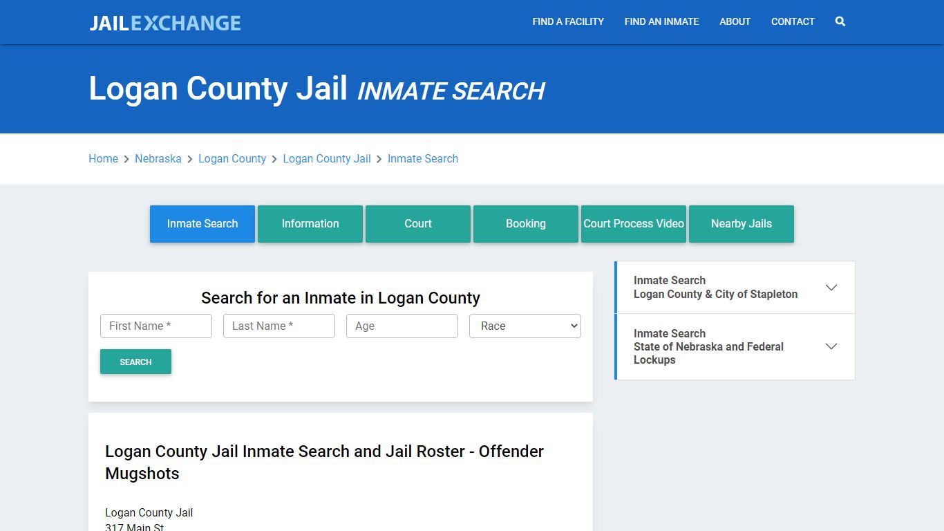 Logan County Jail, NE Inmate Search: Roster & Mugshots