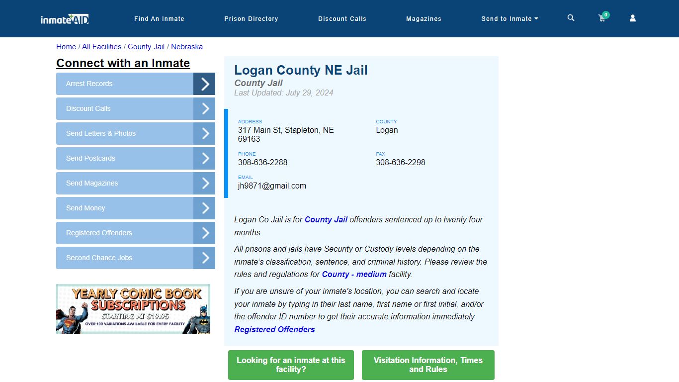 Logan County NE Jail - Inmate Locator